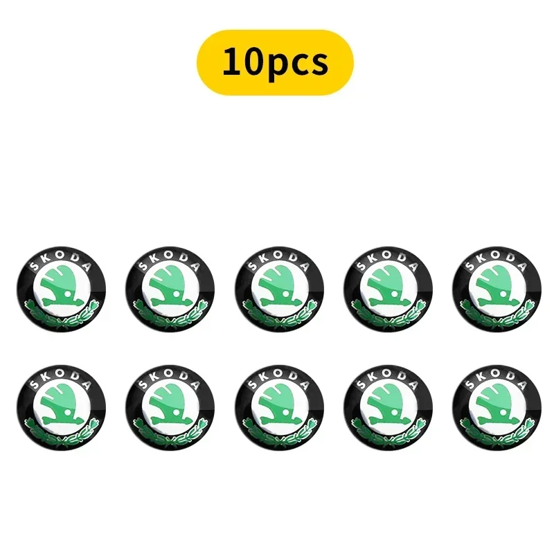 

14 мм автомобильный ключ с дистанционным управлением, наклейка с логотипом автомобиля, алюминиевая эмблема для Skoda octavia a5 a4 mk1 fabia superb rapid mk3 yeti 2006 знак