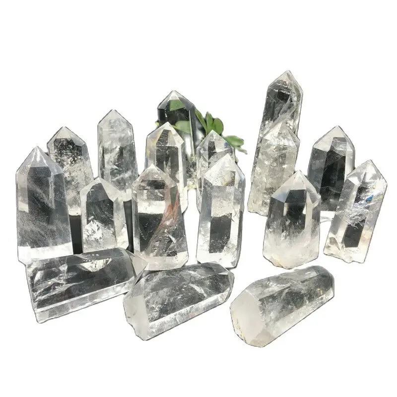 

A lot of natural clear quartz obelisk crystal white wand point healing 1LB 7pcs+