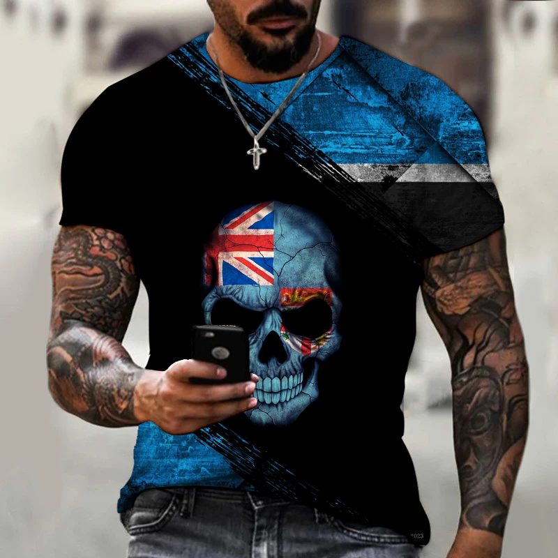 Футболка мужская и женская из лайкры полиэстера оверсайз топ с 3D-принтом головы