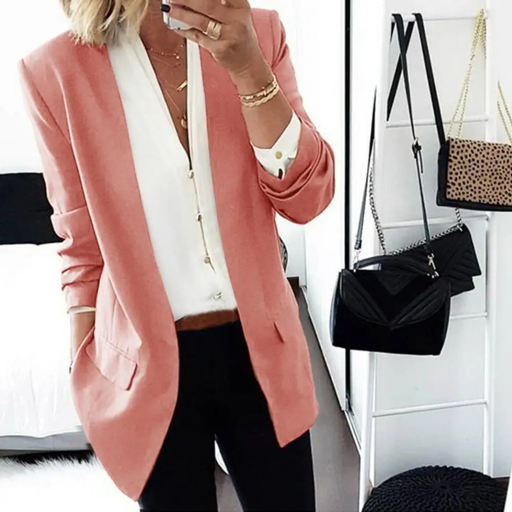 

Commuting Stylish Women's Mid-length Elegant Ol Style Coat for Business Commute Loose Straight Fit for Spring Fall Women Mid