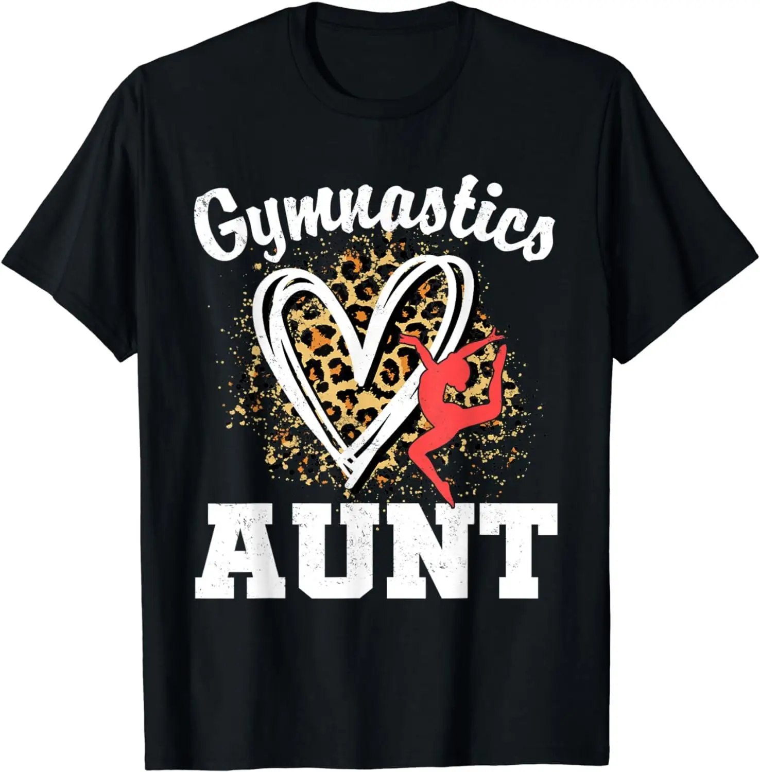 Гимнастическая тетя Леопард сердце гимнастика Футболка пот 52832