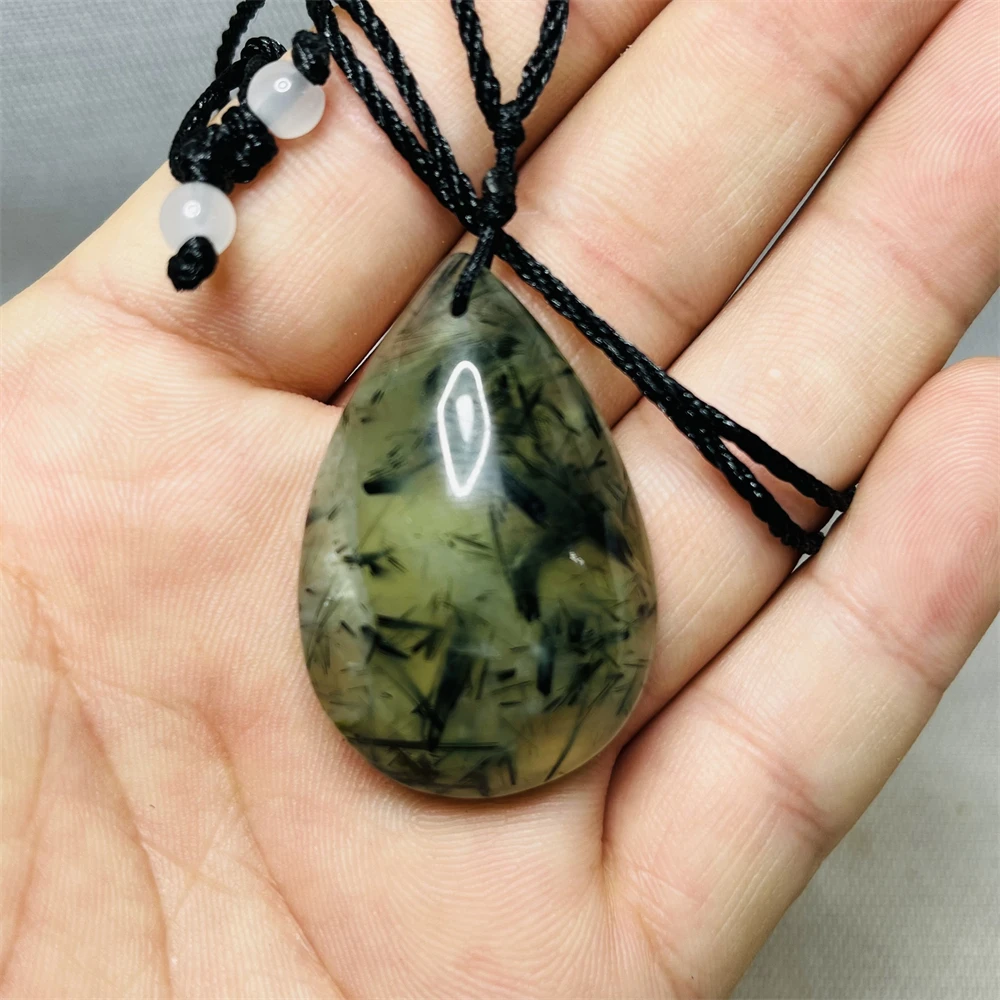 Натуральный зеленый драгоценный камень виноградный черный турмалин кулон форма