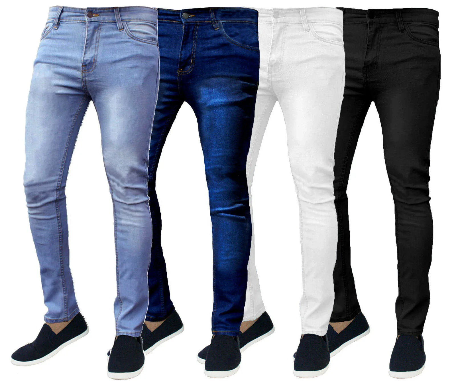 Hot Sale Fashion Street Style Skinny Jeans Men Classic  wash Solid Denim Trouser Mens Casual Slim fit pencil denim Pants