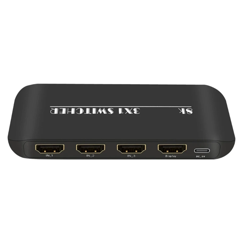 HDMI-переключатель 3 в 1 выход 2.1 3-портовый коммутатор с ИК-пультом дистанционного