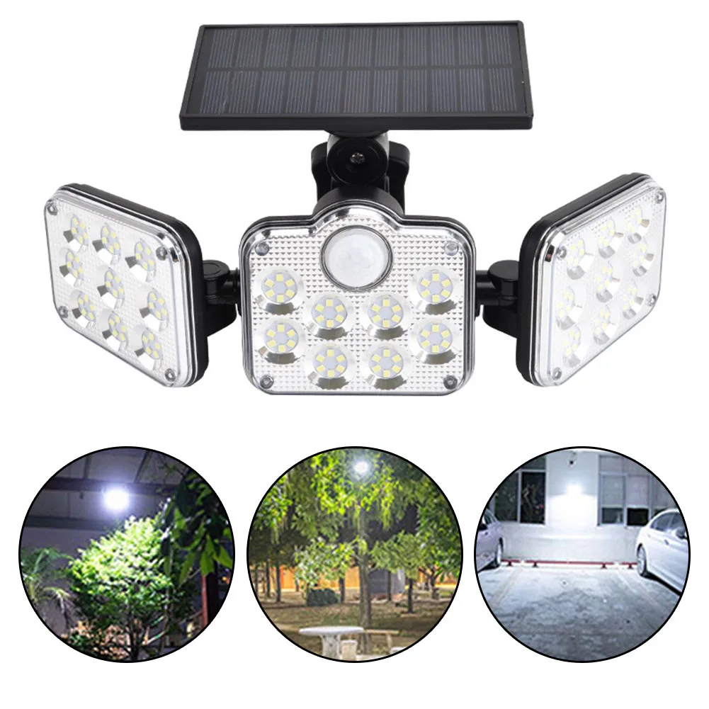 

3 Head 122LED 138LED Solar Light Outdoor Motion Sensor Wall Lamp Emergency Security For Country House Garden Street Path