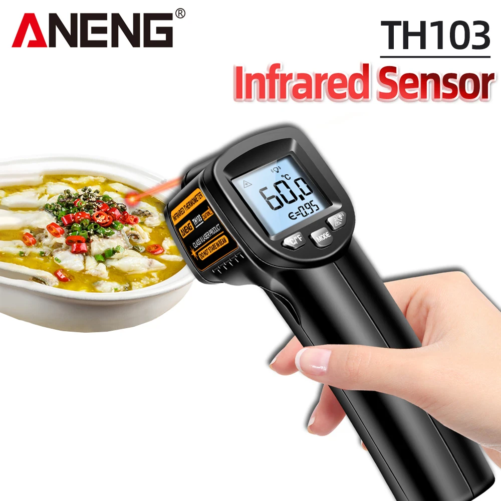 

ANENG TH103 Digital Infrared Laser Thermometer Industrial Temparature Gun Backlight Screen Temperature Meter Non-contact Tools