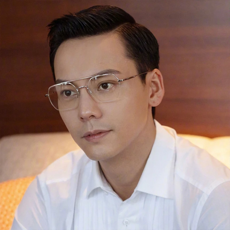 

Men Half Frame Glasses Gold Rim Glasses Anti-blue Light Glasses Business Glasses Brand Designer Glasses Fashion Simple Glasses