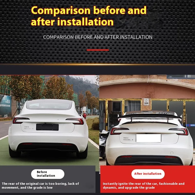 Для Tesla Model 3 Highland Carbon Fiber GT 2024 Double Decker задний спойлер багажника комплект кузова