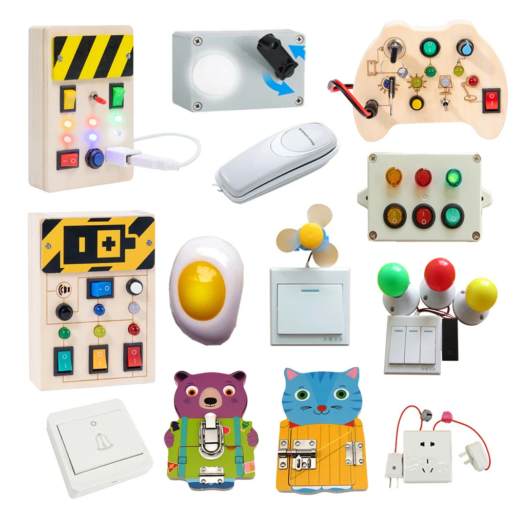 Kids Busy Board Montessori Toys Toddler Sensory Activity Bus
