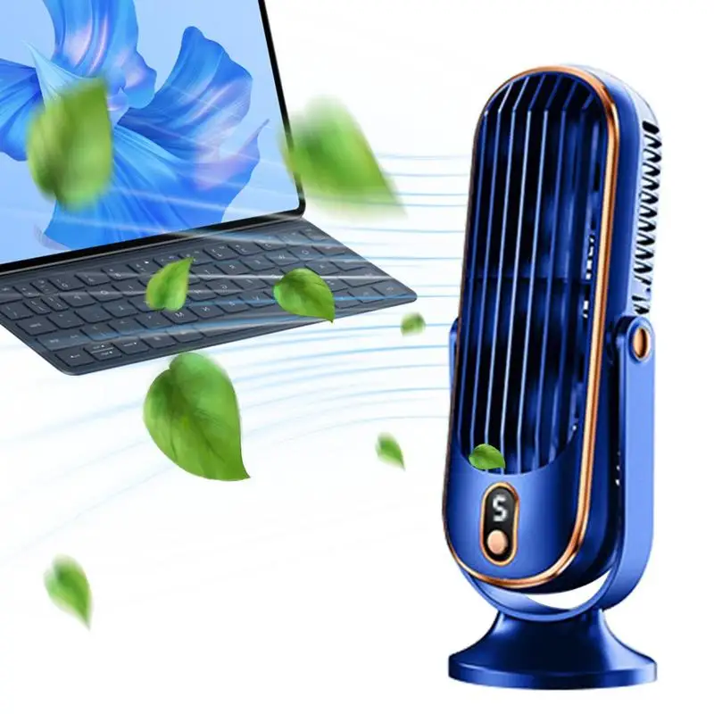 

Summer Desktop Fan Air Cooling 5 Wind Speeds USB Rechargeable Oscillating Fan USB Rechargeable Small Fan For Bedroom Outdoor