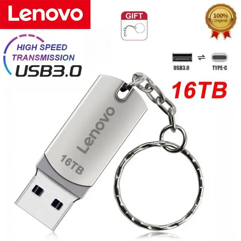 Оригинальный флэш-накопитель Lenovo 16 ТБ USB3.0 Type-C USB-накопитель U-диск