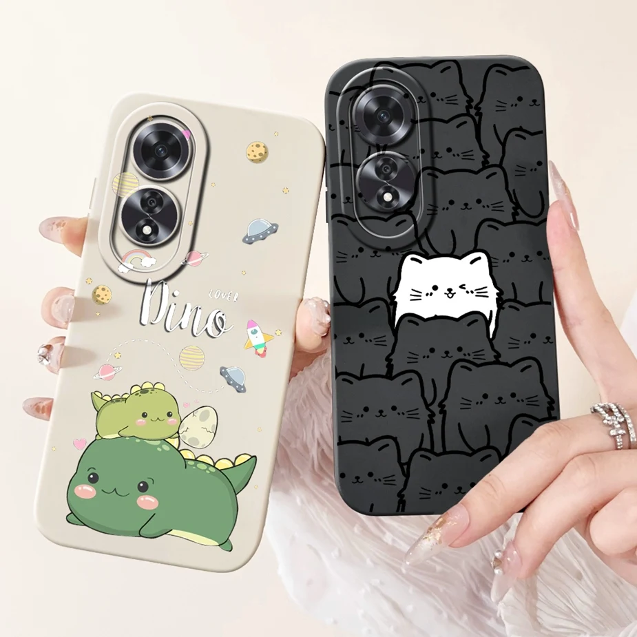 Cute Fashion Cartoon Cover For Oppo A60 4G Case CPH2631 Soft Silicone Phone Cases A 60 OppoA60 Fundas 6.67'' Bumper
