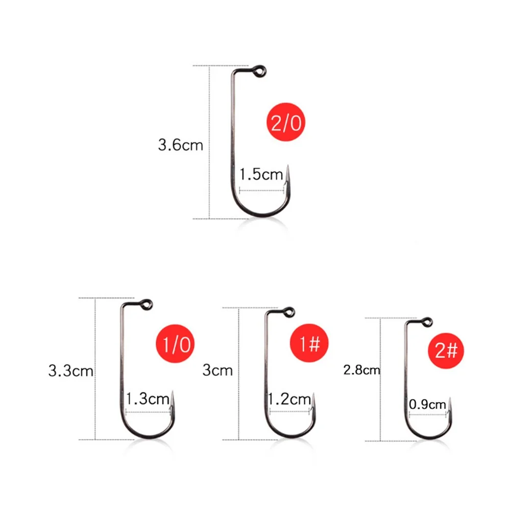 

100pcs 90 Degree Jig Big Fishing Hook Saltwater Bass Jig Hooks For Jig Molds High-carbon Steel Fishing Pesca Fishhook Set