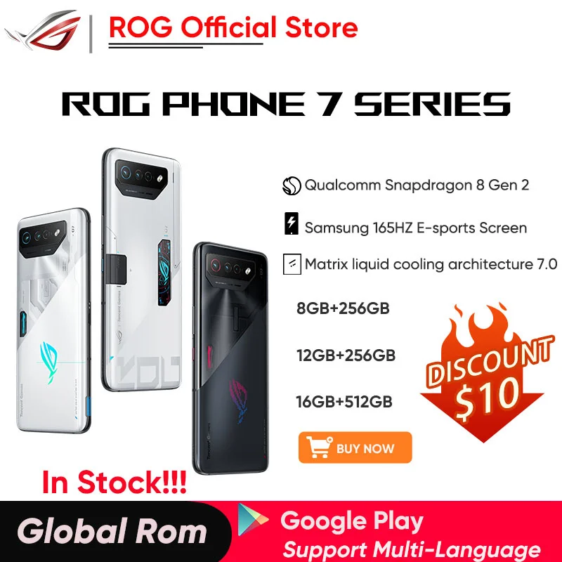 2023 New ASUS ROG Phone 7 & 7 Ultimate 5G Gaming Phone Snapdragon 8 Gen 2 165Hz AMOLED 6000mAh 65W Fast Charge Mobile Phone