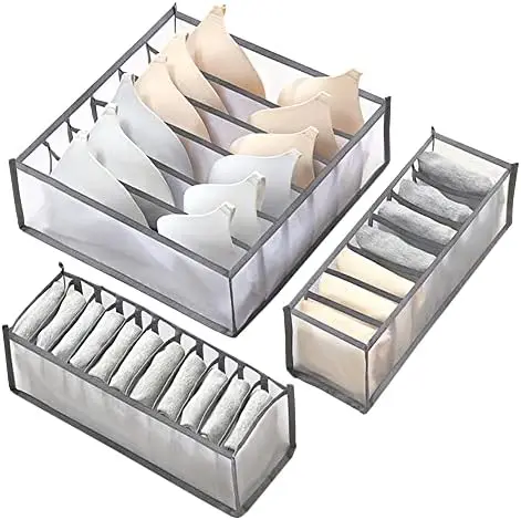 

Organizadores de Cajones,Organizador Armario Ropa Lavable Apilable Organizador con 7 Compartimentos,Caja Separadores de Cajones