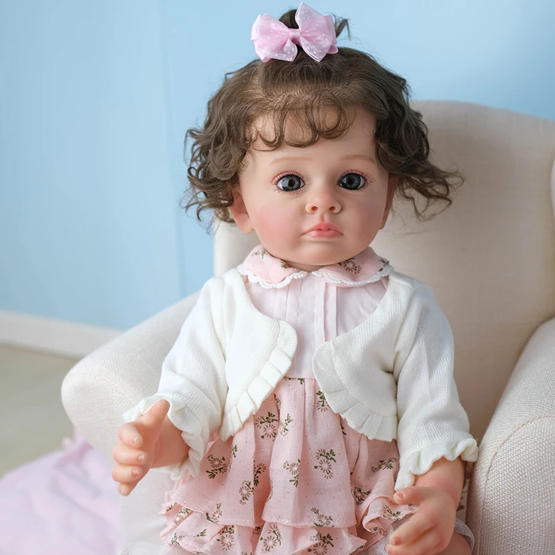 

55CM Full Body Silicone Reborn Toddler Tutti Soft Real Touch Lifelike 100% Handmade with Genesis Paint 3D Skin Rooted Hair
