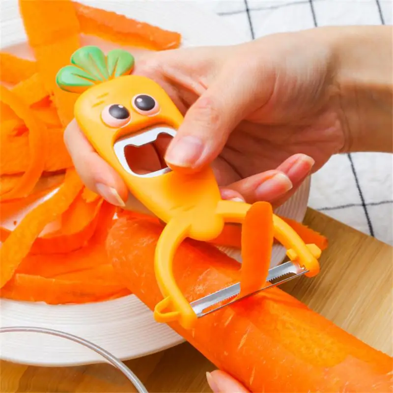 

1PC Cartoon Peeler Stainless Steel Melon Shaver Peeler Household Fruit Knife Multi-purpose Bottle Opener Random Color Kitchen