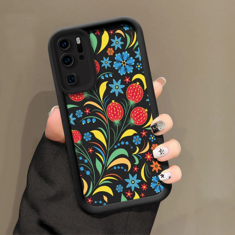 Фото Чехол для телефона Huawei P50 Pro P Smart Pro Y9 Prime 2019 Y7A Y9S P40 Lite 5G P30 P20, роскошный противоударный матовый чехол с цветочным принтом №4