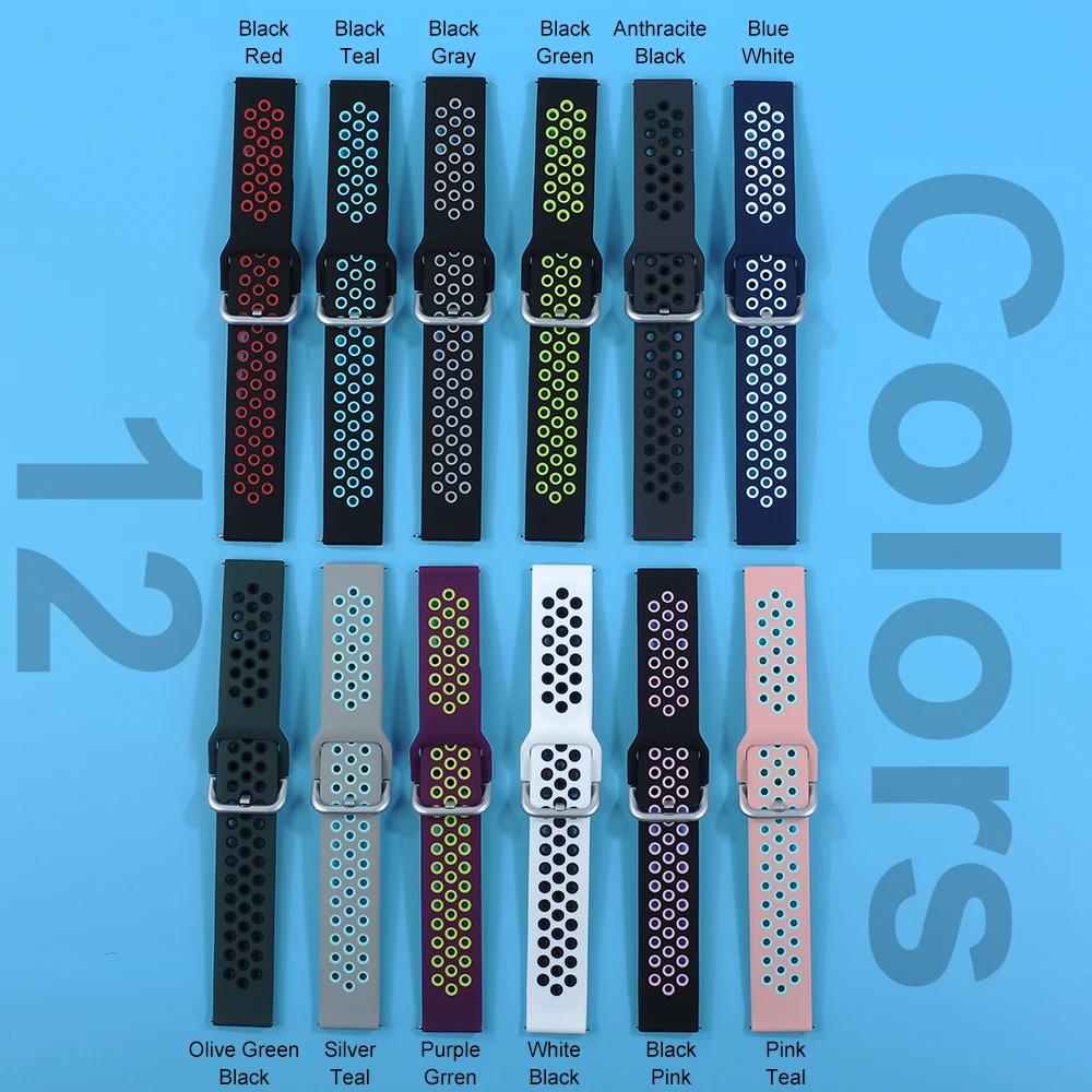 

NEW Sport Silicone 20mm Breathable Strap For Amazfit Bip GTS GTR 42mm Replacement Watchbands For Huami Bip S Bracelet strap