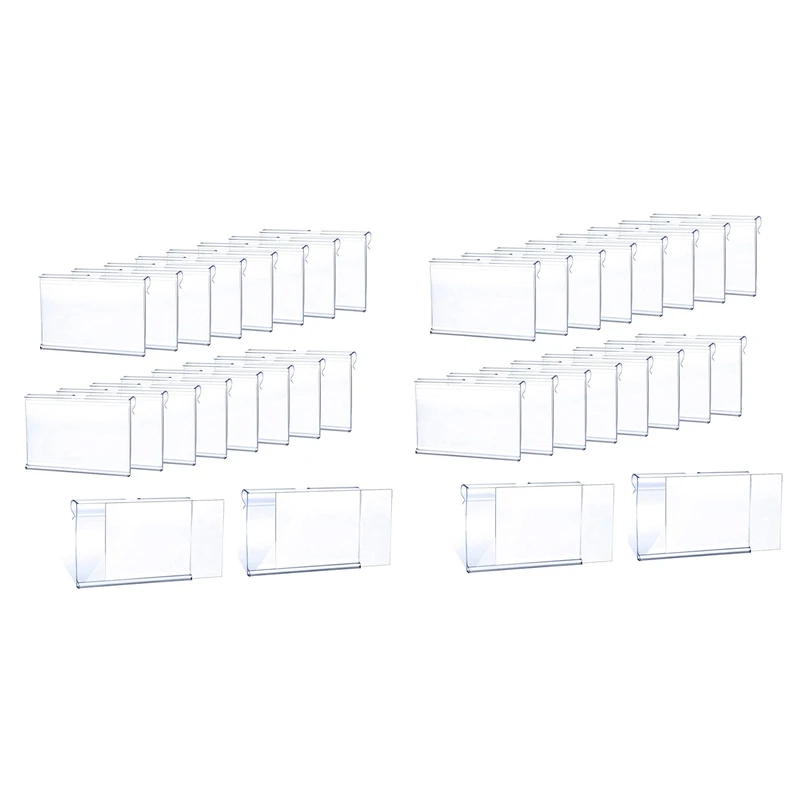 

100Pcs Clear Plastic Label Holder Price Tag, Shelf Label Clip Removable Label Holder For Storage Bins Basket Labels