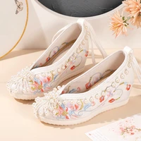 women traditional chinese style hanfu boot embroidered cloth shoes fashion wedding bride old beijing retro short boots footwear