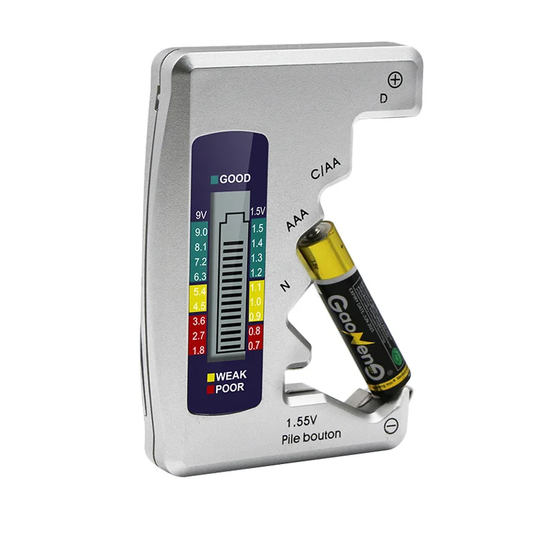 

Digital Battery Tester LCD Display C D N AA AAA 9V 1.5V Button Cell Battery Capacity Check Detector Capacitance Diagnostic Tool