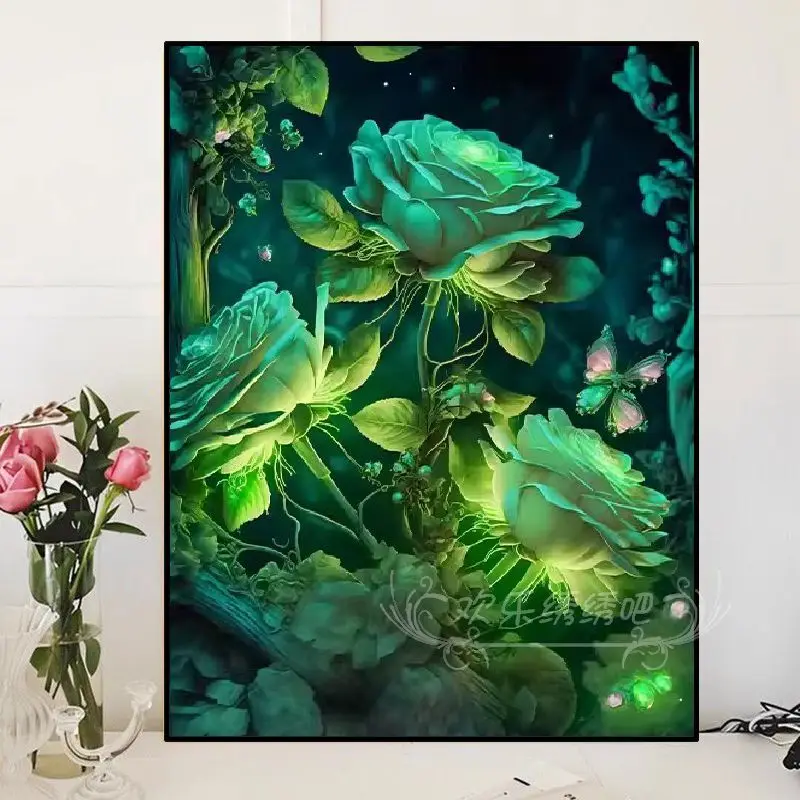 Вышивка крестиком ручной работы вместо индивидуального настенного цветочного