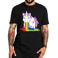 unicorn t shirt rainbow funny spoof high quality 100 cotton white black tops cartoon t shirt gift eu size