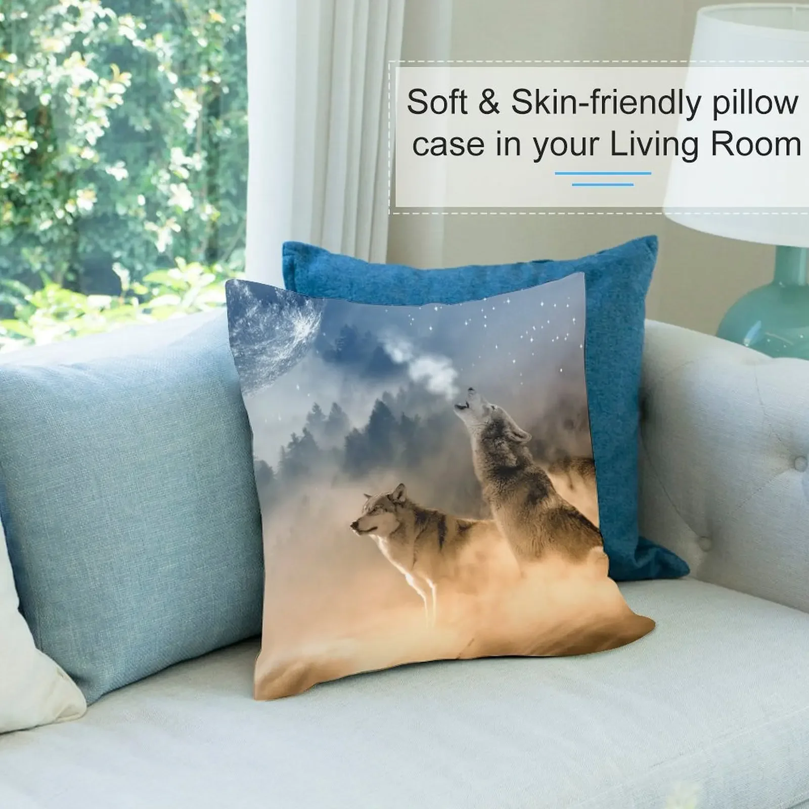 Подушка с изображением волка аниме подушки для декоративного дивана наволочка