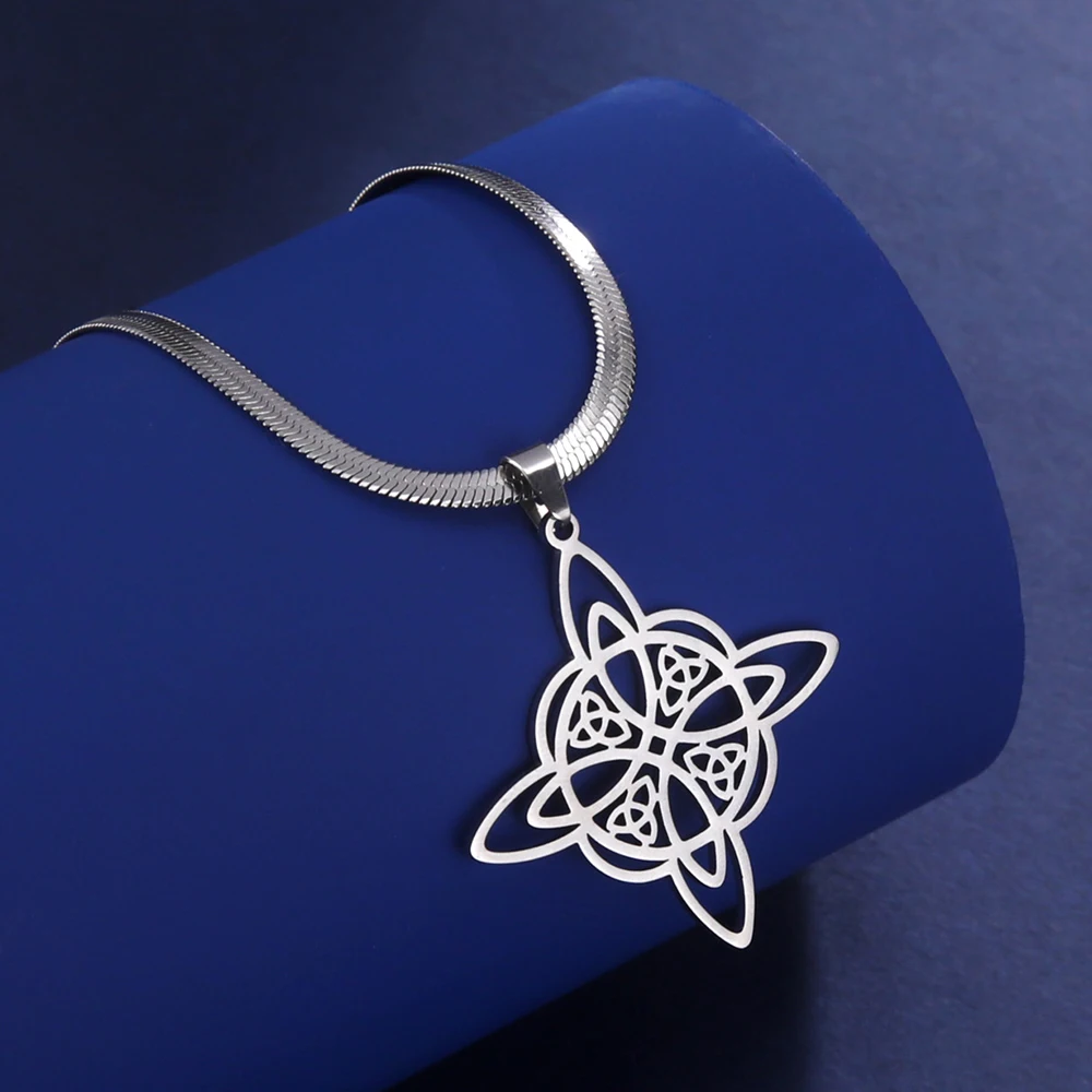 Teamer Trend Witch Knot змеиная цепочка ожерелье для женщин Witchcraft нержавеющая сталь