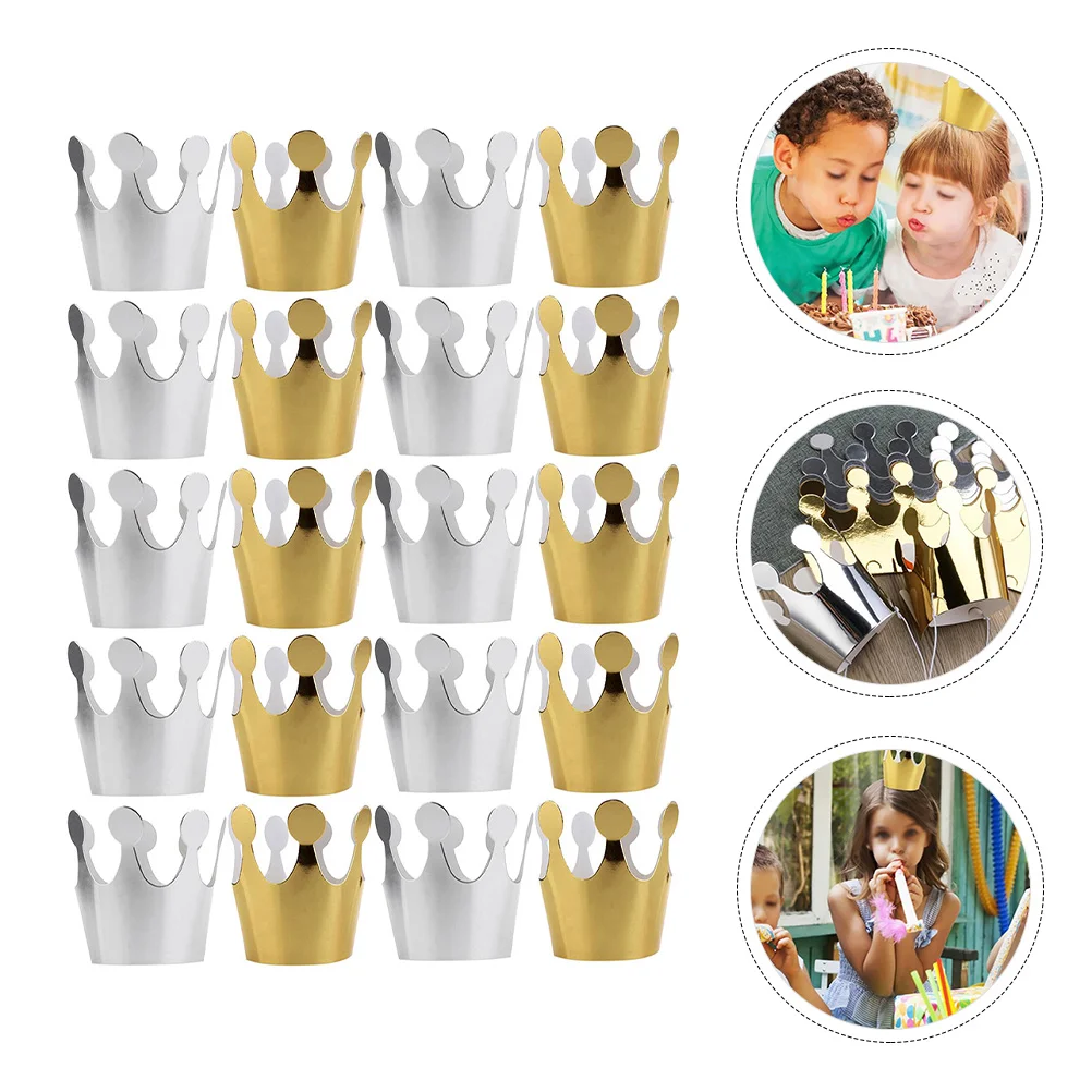 

Birthday Hatparty Hats Paper Kidsgolden Cap Happyking Adults Headband Mini Classroom Gold Celebration Headwear Children Metallic