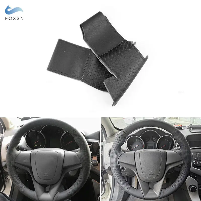 

Car Steering Wheel Black Leather Cover Trim For Chevrolet Cruze 2009-2014 Aveo 2011-2014 Orlando 2010-2015 Ravon R4 2016-2018