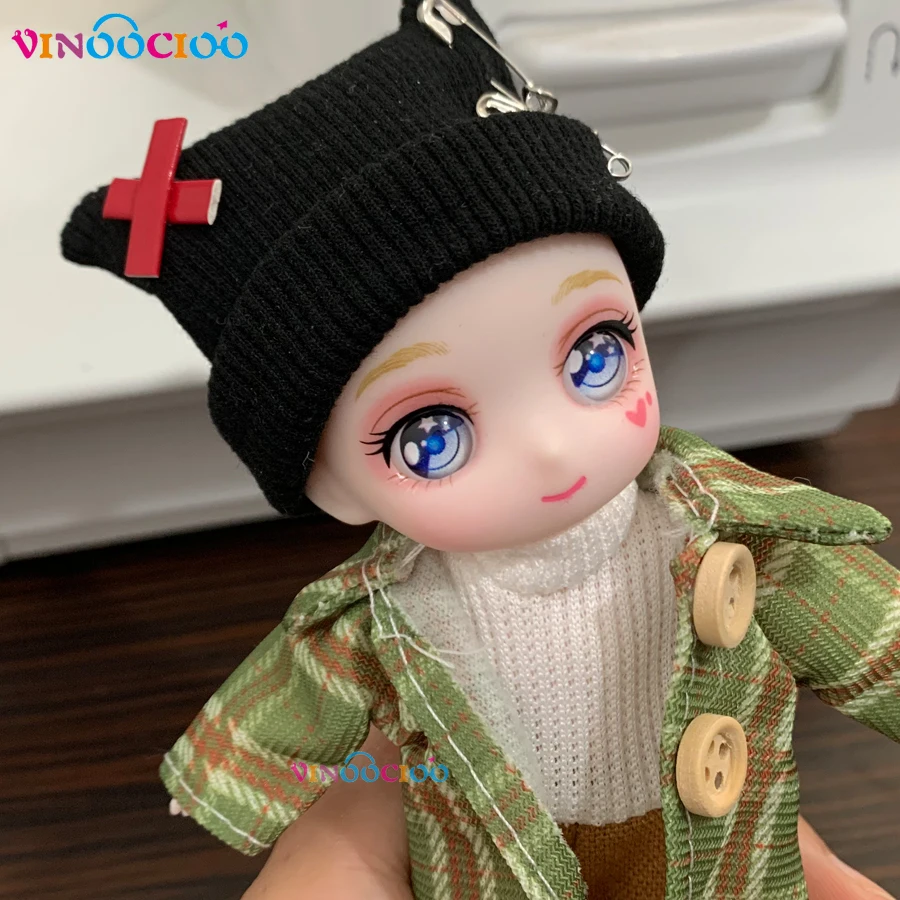 Фото Ob11 кукла полный комплект 1/12 13 см Bjd груц кукла с одеждой обувью шляпами Фигурки игрушки Аниме Куклы Kawaii Сюрприз подарок игрушки №3