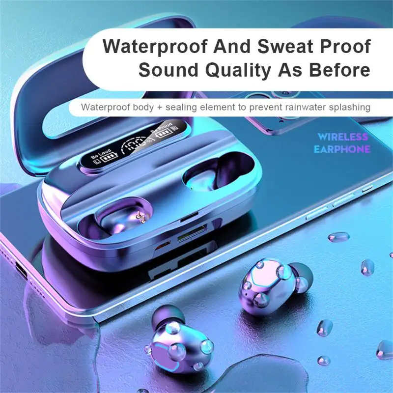TWS Bluetooth-compatible5.2 наушники 2000 мАч зарядная коробка беспроводные стерео спортивные