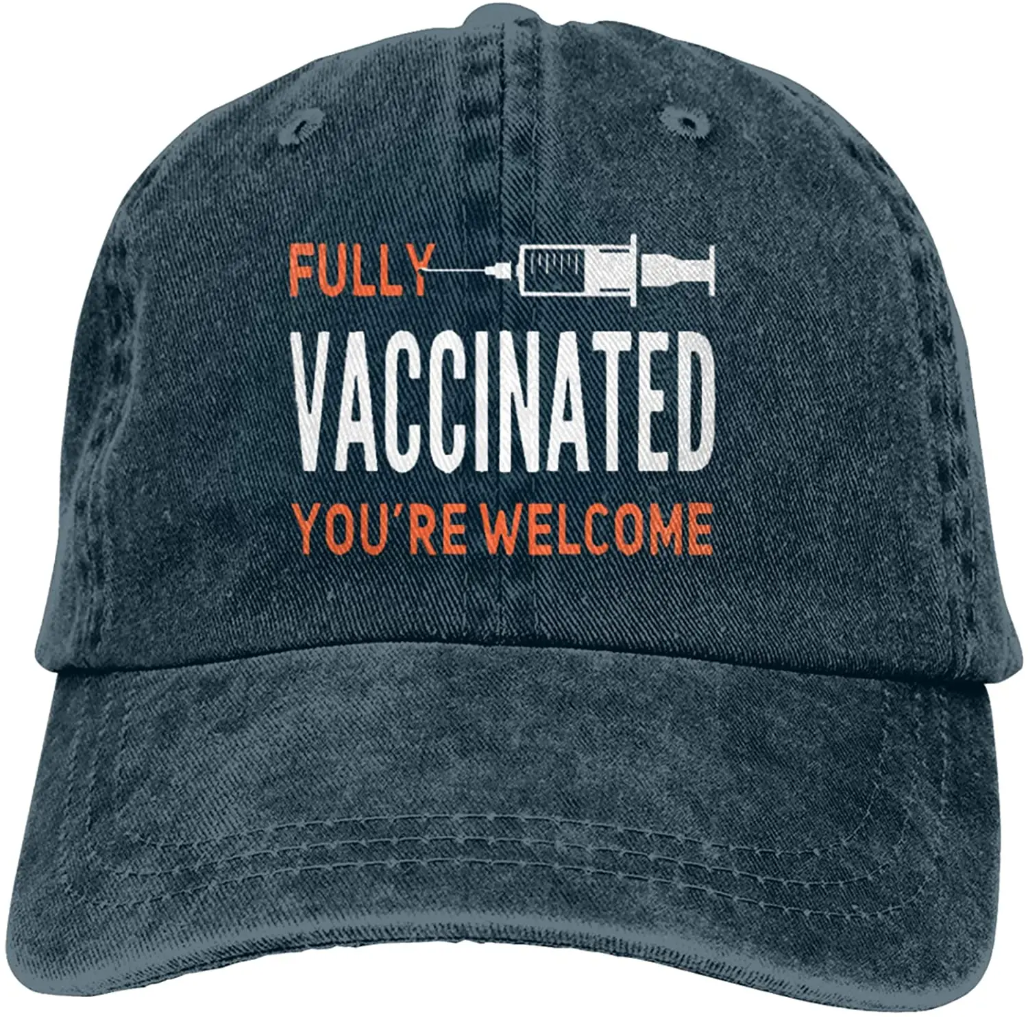 

Fully Vaccinated You're Welcome Hat I Got The Vaccinated Baseball Hat Denim Cap Adjustable Dad Hat