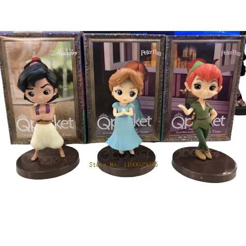 

Модный Disney Q Posket Princess Aladdin Peter Pan Wend, 3 упаковки персонажей Vol.9, украшение для торта, коллекция, подарок для детей