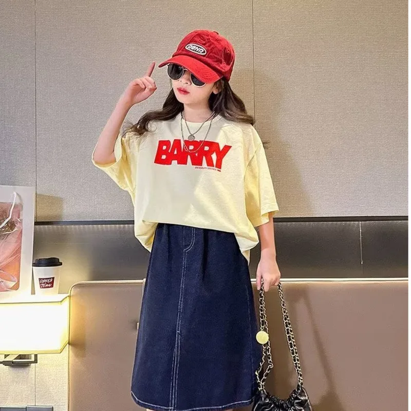 

Children's Fashion Casual Ins Versatile Summer Crewneck T-shirt Popular Five-point Sleeves Lazy New Style