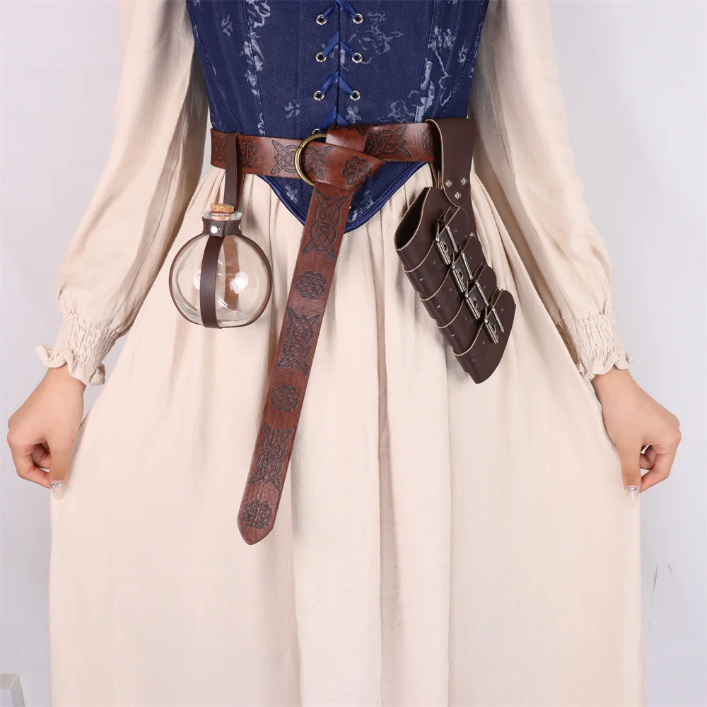 Кожаная поясная сумка в средневековом стиле для ролевых игр