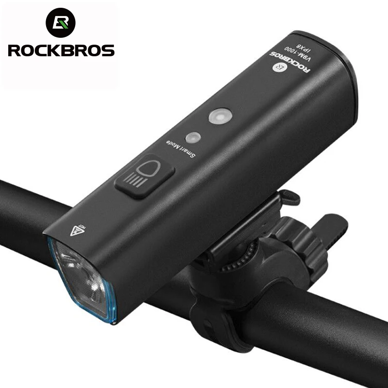 

Rockbros official Bike Light Smart Vibration Sensing Front Light Aluminum Type-C Lamp Flash Headlight Cycling Front Light