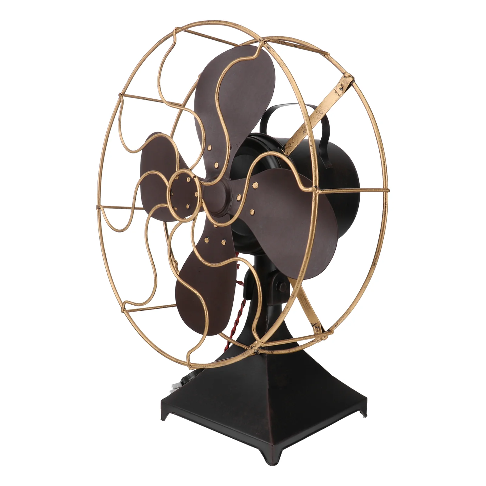 

Vintage Table Fan Model Fan Statue Artwork Standing Fan Figurines Sculptures Photo Props for DIY Crafts Home Desktop Decoration