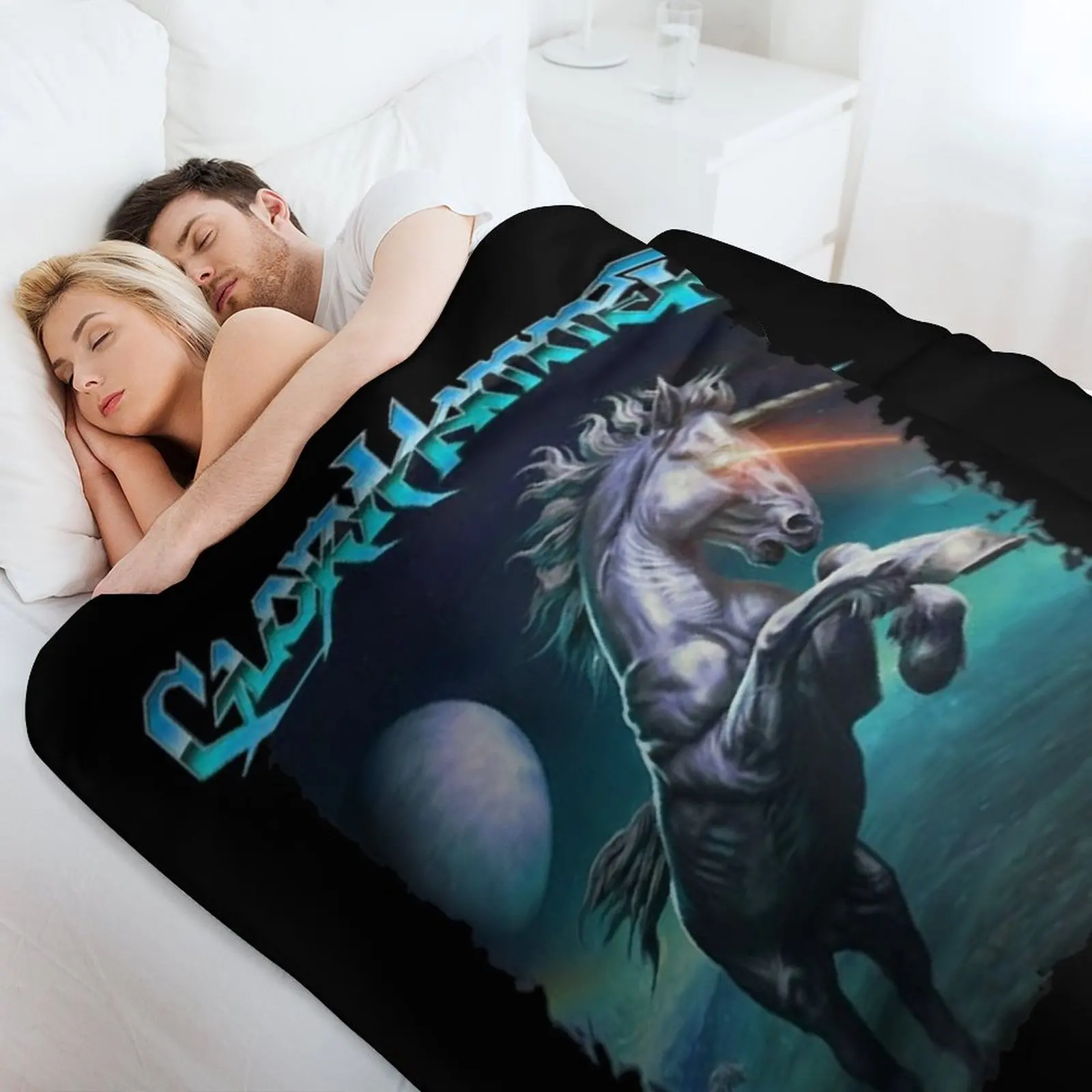 Фото Gloryhammer - Классическое одеяло-плед Galactic Unicorn, уютное одеяло-плед, подарок на день рождения для него и для нее №4