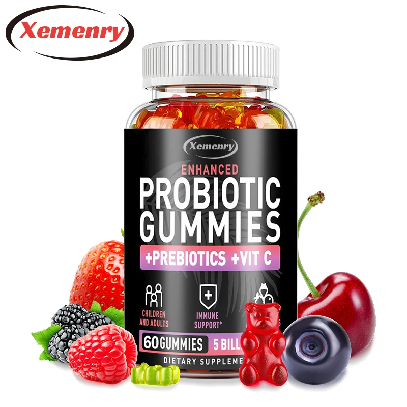 5 Billion Colony Units Adult & Kids Probiotic Gummies - Boosts Immunity & Digestion - with Berry Antioxidants & Vitamins