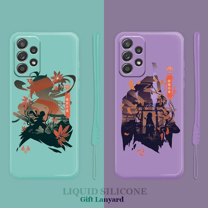 

Liquid Case For Samsung Galaxy A52 A12 A51 A71 A53 A52s 5G A50 A21s A12 A10 A11 A03 Phone Cover Genshin Impact