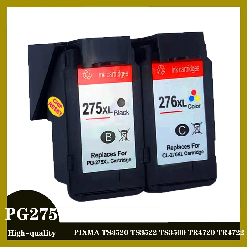 

Remanufactured PG275 CL276 275XL 276XL PG 275 CL 276 Ink Cartridge for Canon PIXMA TS3520 TS3522 TS3500 TR4720 TR4722 TR4700
