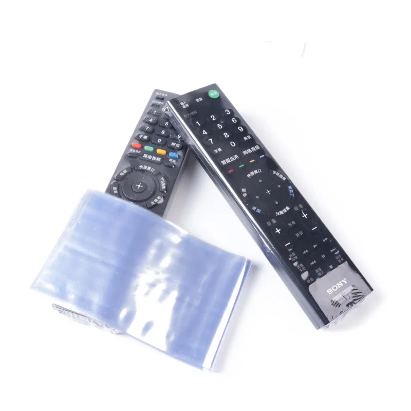 

50Pcs Clear Shrink Film Bag TV/Air Condition Remote Control Transparent Case Cover Protective Anti-dust Controller Bag 6/8*25cm