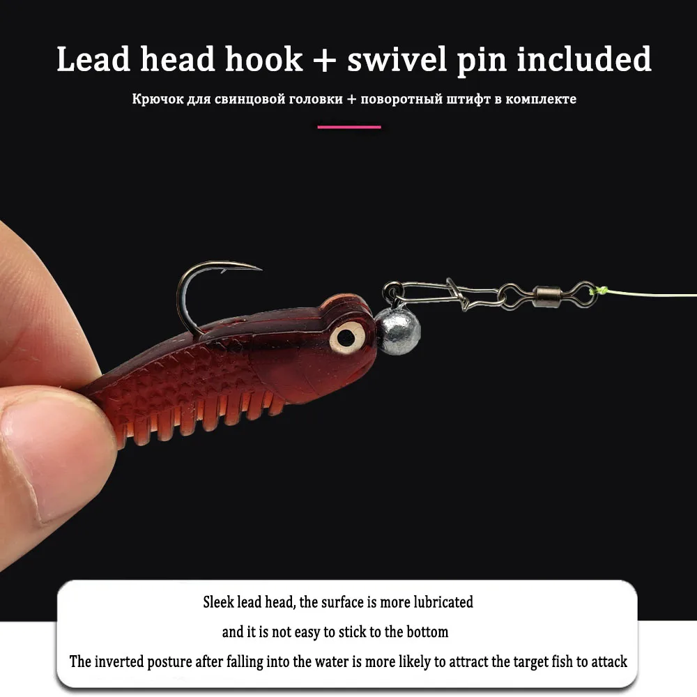 A set of soft rig bait Cluster Lure artificial silicone soft bait fake bait sea fishing bait bait set T Tail Wobbler Pesca bait