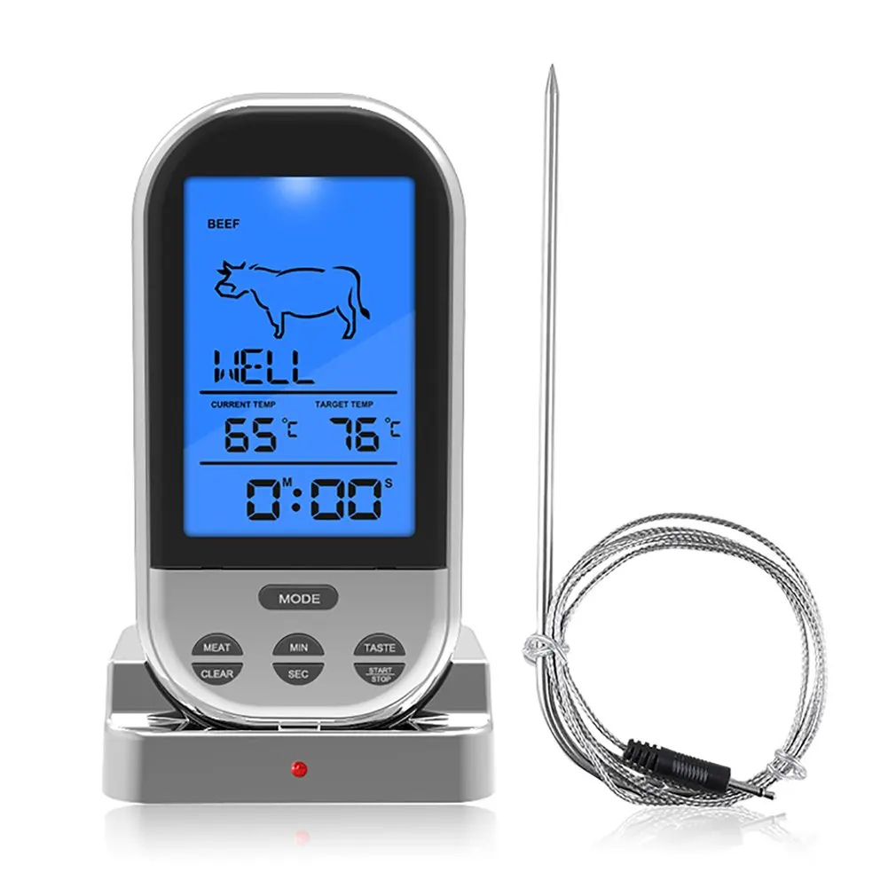

Wireless Digital Probe Meat Thermometer For Grill Smoker BBQ Food Oven Thermometer With Timer Alarm Kitchen Cooking Tool