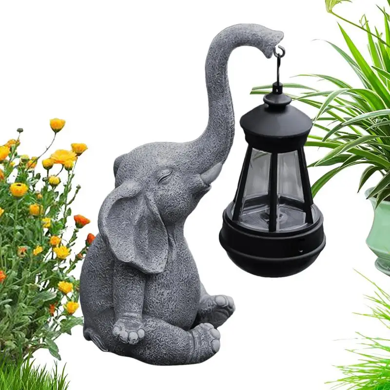 Статуя солнечного слона для декора сада фигурка садовый декор с солнечным