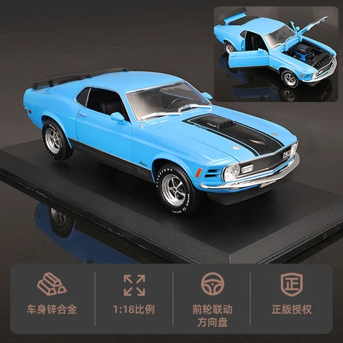 Maisto 1:18 1970 Ford Mustang Mach 1 синего цвета