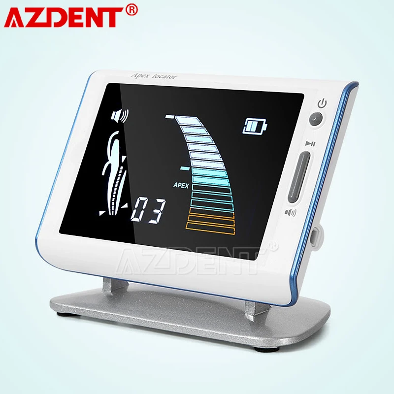 

AZDENT Dental Endo Apex Locator 4.5 inch LCD Root Canal Measuring Instrument Foldable Dentistry Equipment with Files Clips Hook